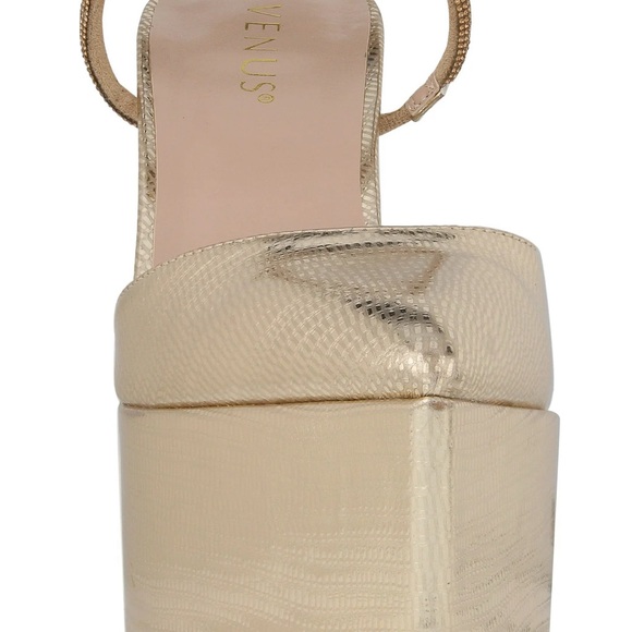 VENUS Shimmering Gold Platform Heels - Picture 7 of 7